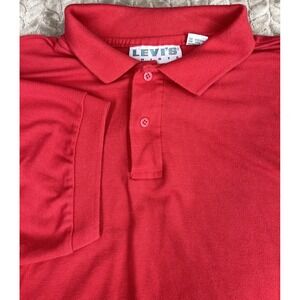 Levi's Men's Polo Shirt XLT Red‎ Short Sleeve Casual Cotton Polyester
